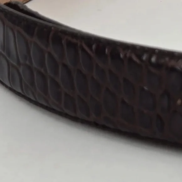FOSSIL Vintage 1997 leather croc pattern with brass buckle size M - Picture 9 of 9